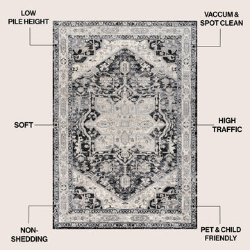 Jerica modern Persian Vintage Medallion Area Rug